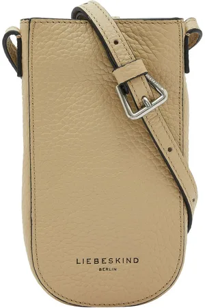 liebeskind Leren Telefoontasje Heavy Pebble Naomi Mobile Pouch Beige