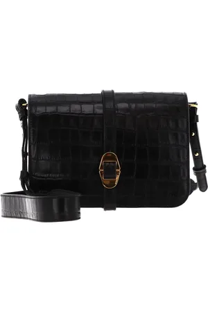 Coccinelle Leren Schoudertas Avondtas Cosima Croco Crossbody Bag Zwart