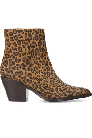Sacha Dames - Leopard enkellaarsjes met hak
