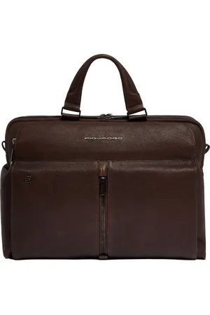 Piquadro Leren Business tas Laptoptas met laptopvak Hedley Briefcase 15,6" 2 Compartments Donkerbruin