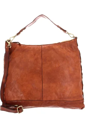 Campomaggi Leren Schoudertas Shopper Shoulder Bag Terracotta