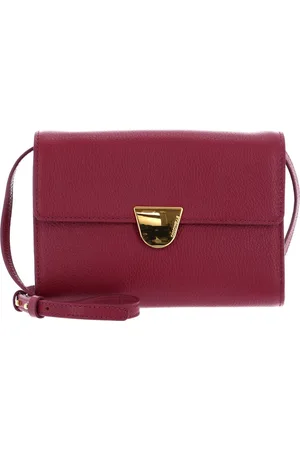Coccinelle Leren Schoudertas Ever Mini Bag Grained Leather (rood)paars