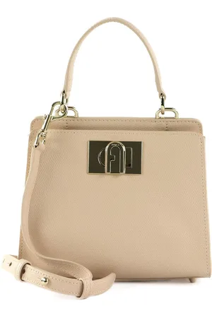 Furla Leren Handtas Avondtas 1927 Mini Top Handle Bag Beige