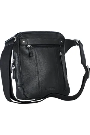 Leonhard Heyden Schoudertas Tabletzak Berlin Zipped Messenger Bag Zwart