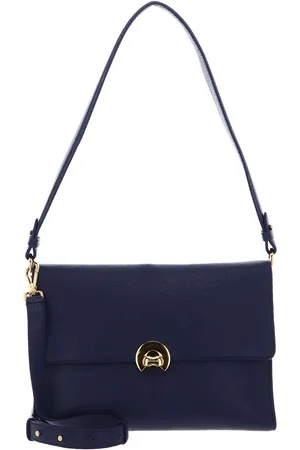 Coccinelle Leren Schoudertas Binxie Shoulderbag Grained Leather Blauw