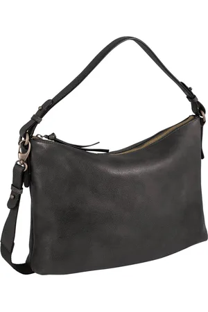 Camel Active Leren Schoudertas Sona Hobo Bag Zwart