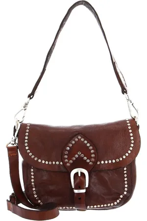 Campomaggi Leren Schoudertas Horizontal Shoulder Bag Bruine