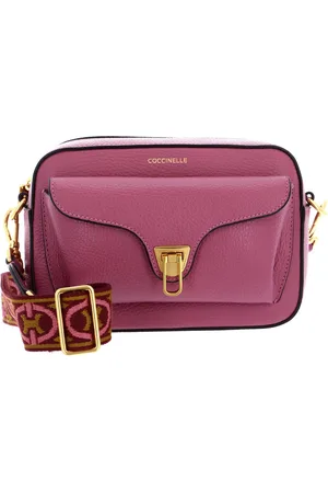 Coccinelle Leren Schoudertas Beat Soft Ribb Crossbody Bag Grained Leather Paars