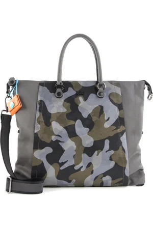 Gabs Leren Schoudertas Handtas Bellona Flat Bag Grijs Veelkleurig