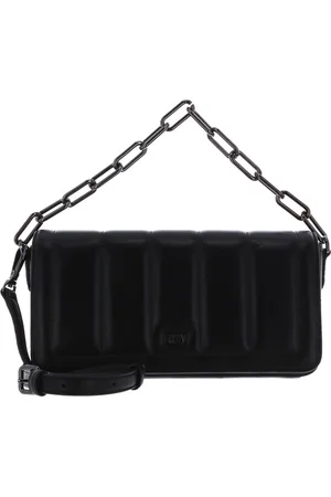 DKNY Leren Schoudertas Handtas Loie Clutch Zwart