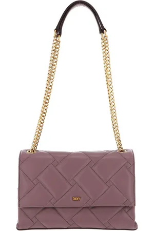 DKNY Leren Schoudertas Avondtas Willow Leather Shoulder Bag Oud roze