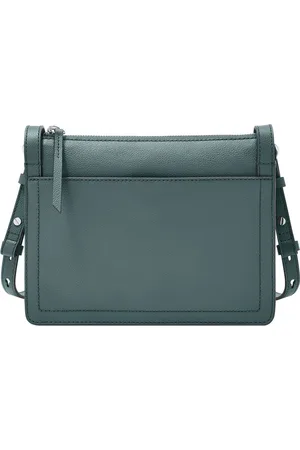 Fossil Leren Schoudertas Taryn Crossbody Bag Blauwgrijs