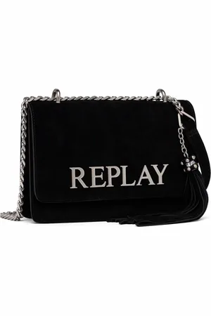 Replay Leren Schoudertas Crossbody Bag Zwart