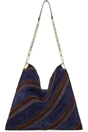 Caterina Lucchi Leren Shopper Schoudertas Piccola Rigata Shoulder Bag Veelkleurig