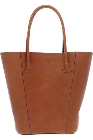 Decadent Leren Shopper Schoudertas Gia Bucket Tote Bruine
