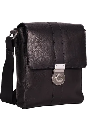 Leonhard Heyden Leren Schoudertas Bergamo Messenger Bag Zwart