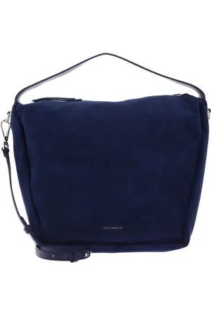 Coccinelle Leren Schoudertas Oliver Suede Handbag Suede Leather Blauw