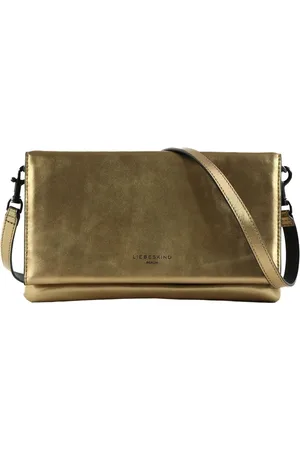 liebeskind Schoudertas Avondtas Elouise Metallic Foil Clutch Crossbody Goudkleurig
