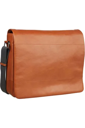 Leonhard Heyden Leren Schoudertas Laptoptas met laptopvak Hamburg Shoulder Bag Bruine