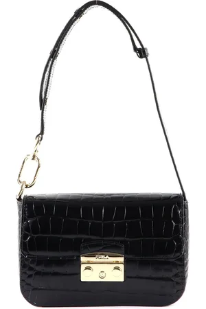 Furla Leren Schoudertas Avondtas Metropolis Shoulder Bag Zwart