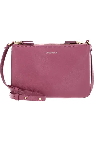 Coccinelle Leren Schoudertas Trinity Mini Bag Grained Leather Paars