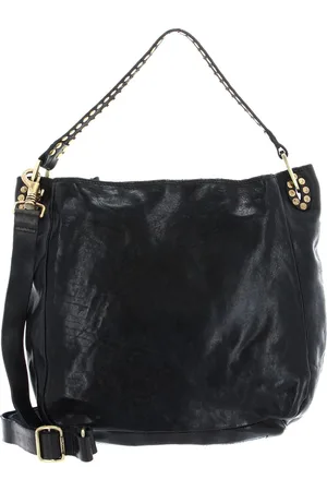Campomaggi Leren Schoudertas Handtas Shoulder Bag Zwart