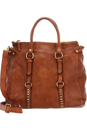 Campomaggi Leren Shopper Schoudertas Shopping Bag Terracotta