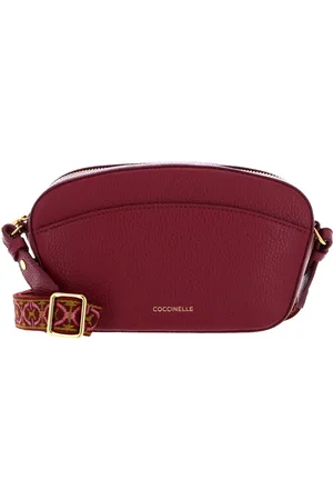 Coccinelle Leren Schoudertas Enchanteuse Mini Bag Grained Leather Wijnrood