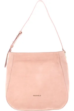 Coccinelle Leren Schoudertas Lea Suede Large Shoulderbag Beige