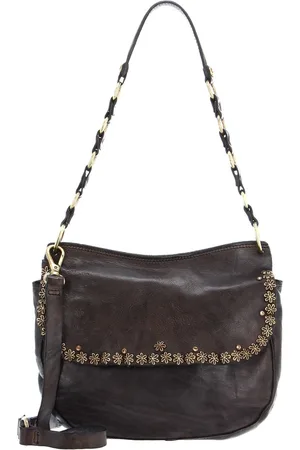 Campomaggi Leren Schoudertas Cross Body Bag Medium Antraciet