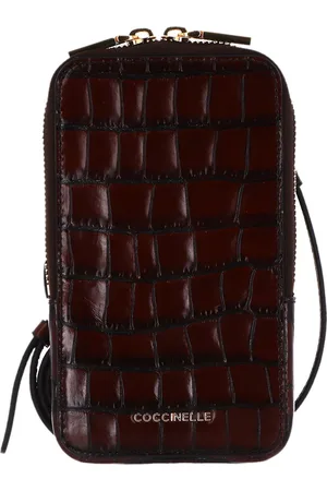 Coccinelle Leren Telefoontasje Flor Croco Hi-Tech Phone Bag Bruine