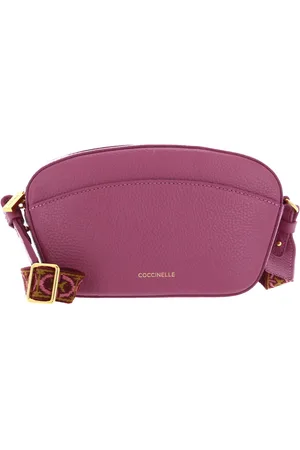 Coccinelle Leren Schoudertas Enchanteuse Mini Bag Grained Leather Paars