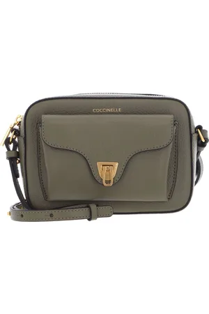 Coccinelle Leren Schoudertas Beat Soft Crossbody Bag Olijfgroen