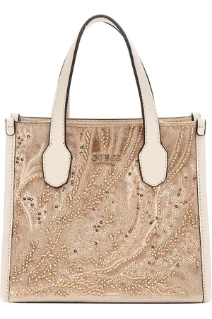 Guess Handtas Schoudertas Silvana Two Compartment Mini Tote Beige