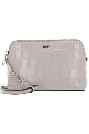 DKNY Leren Schoudertas Avondtas Bryant Croco Crossoverbag Beige