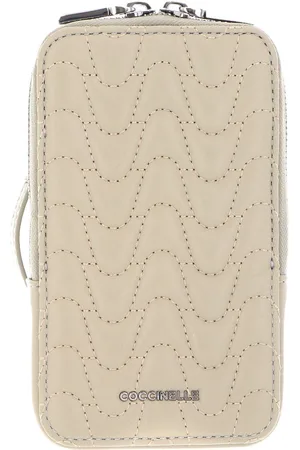Coccinelle Leren Telefoontasje Flor Matelasse Hi-Tech Phone Bag Kaki
