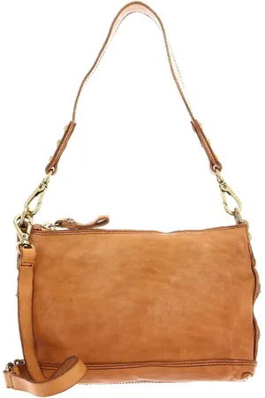 Campomaggi Leren Schoudertas Crossbody Bag Lichtbruin
