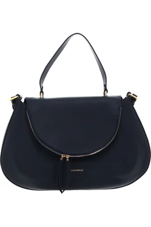Coccinelle Leren Schoudertas Handtas Sole Crossbody Bag Donkerblauw