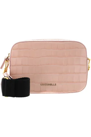 Coccinelle Leren Schoudertas Mini Bag Croco Leather Roze