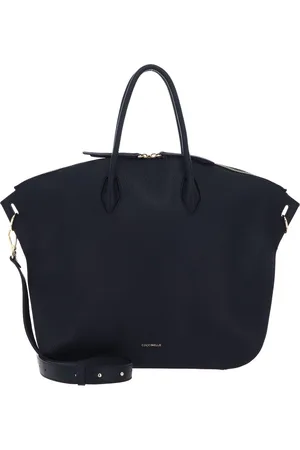 Coccinelle Leren Handtas Schoudertas Flare Handbag Grained Leather Donkerblauw