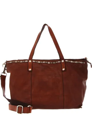 Campomaggi Leren Schoudertas Shopper Shopping Bag Bruine