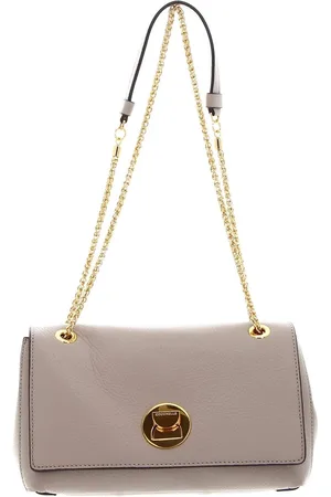 Coccinelle Leren Schoudertas Liya Shoulder Bag Beige