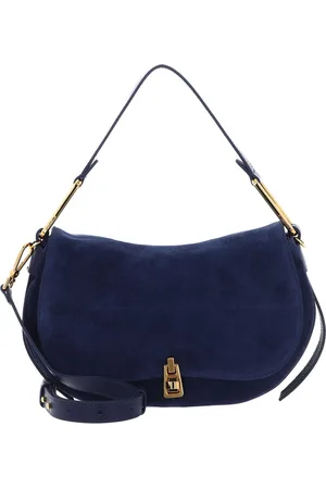 Coccinelle Leren Schoudertas Magie Suede Handbag Suede Blauw