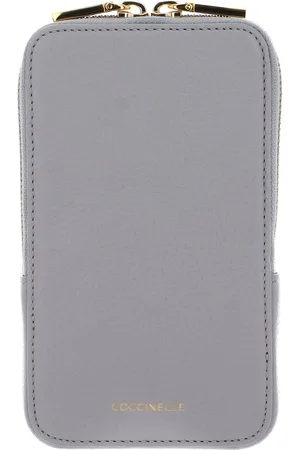 Coccinelle Leren Telefoontasje Flor Hi-Tech Phone Bag Lichtgrijs