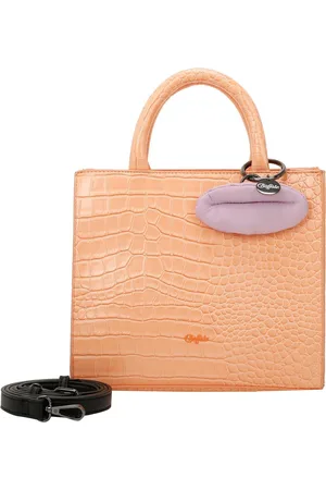 Buffalo Handtas Schoudertas Croco Big Boxy Collection Shopper Abrikoos