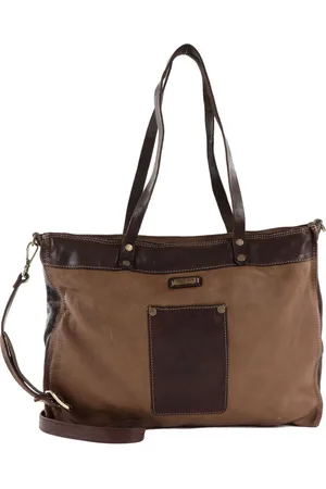 Caterina Lucchi Leren Schoudertas Tamara De Lempicka Shopping Bag Bruine
