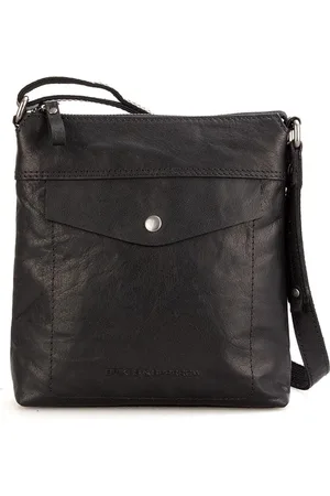 Spikes&Sparrow Leren Schoudertas DEBRA Crossover Zwart