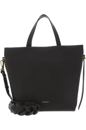 Coccinelle Leren Handtas Schoudertas Boheme Grana Double Handbag Double Grainy Leather Donkerbruin