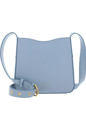 Coccinelle Leren Schoudertas Dazz Mini Bag Grained Leather Lichtblauw