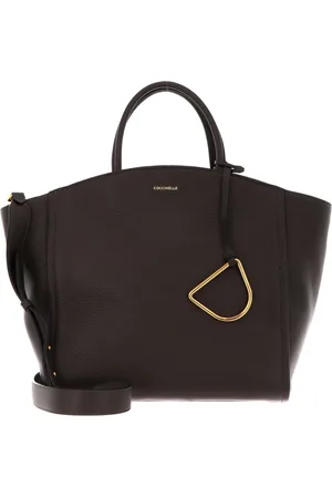Coccinelle Leren Handtas Schoudertas Narcisse Handbag Donkerbruin